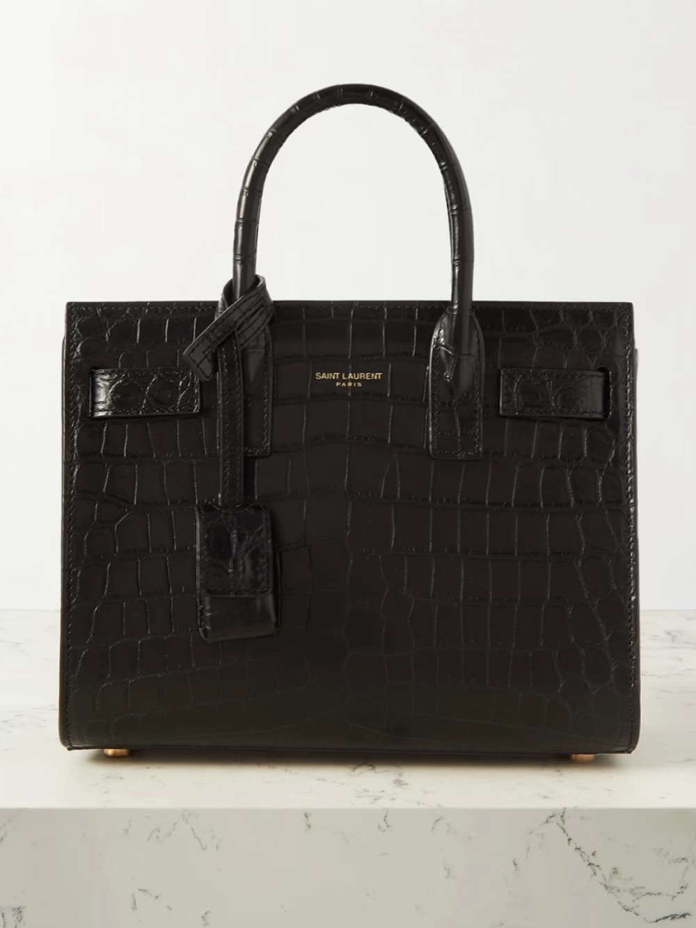 Saint Laurent Sac de Jour NM Bag Crocodile Embossed Leather Baby